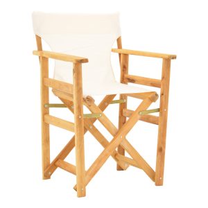 200 001086 9 Kompa pakoworld director's chair, solid beech wood, natural - Nexus ecrou fabricOutdoor furniture > Garden armchairs