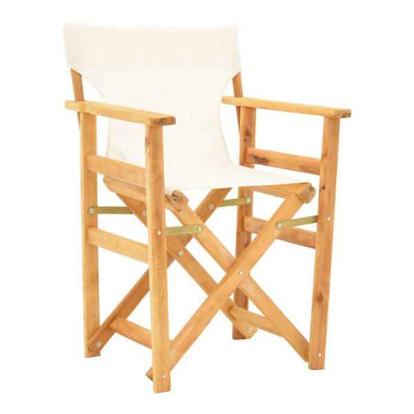 200 001086 9 Kompa pakoworld director's chair, solid beech wood, natural - Nexus ecrou fabricOutdoor furniture > Garden armchairs