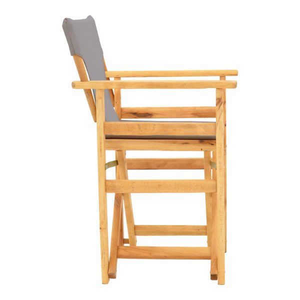 200 001087 2 6 Kompa pakoworld director's chair, solid beech wood, natural - Nexus grey fabricOutdoor furniture > Garden armchairs