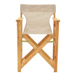 200 001090 3 6 Kompa pakoworld director's chair, solid beech wood, natural - Nexus grey-beige fabricOutdoor furniture > Garden armchairs