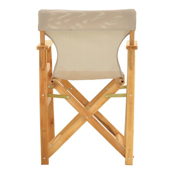 200 001090 4 6 Kompa pakoworld director's chair, solid beech wood, natural - Nexus grey-beige fabricOutdoor furniture > Garden armchairs