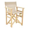200 001092 10 Kompa pakoworld director's chair natural color solid beech wood and blue fabricOutdoor furniture > Garden armchairs