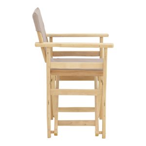 200 001096 2 7 Kompa pakoworld director's chair-armchair, solid wood in an unpainted wood shade-Nexus fabric, gray-beigeOutdoor furniture > Garden armchairs
