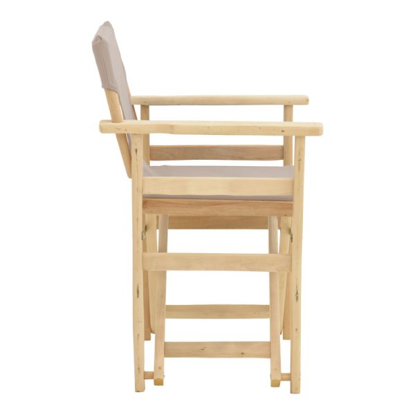200 001096 2 7 Kompa pakoworld director's chair-armchair, solid wood in an unpainted wood shade-Nexus fabric, gray-beigeOutdoor furniture > Garden armchairs