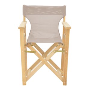 200 001096 3 7 Kompa pakoworld director's chair-armchair, solid wood in an unpainted wood shade-Nexus fabric, gray-beigeOutdoor furniture > Garden armchairs