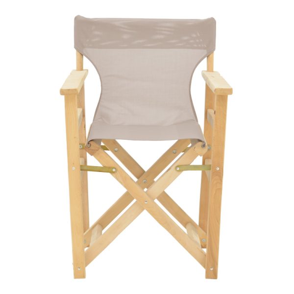 200 001096 3 7 Kompa pakoworld director's chair-armchair, solid wood in an unpainted wood shade-Nexus fabric, gray-beigeOutdoor furniture > Garden armchairs