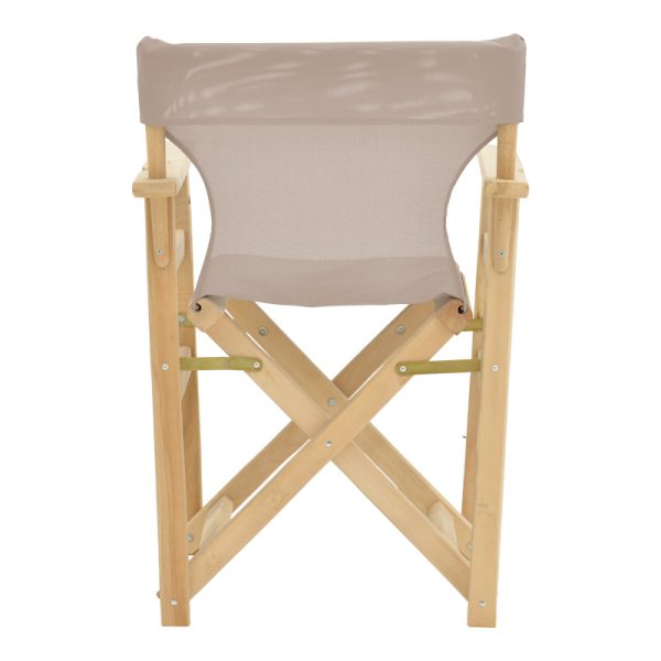 200 001096 4 7 Kompa pakoworld director's chair-armchair, solid wood in an unpainted wood shade-Nexus fabric, gray-beigeOutdoor furniture > Garden armchairs