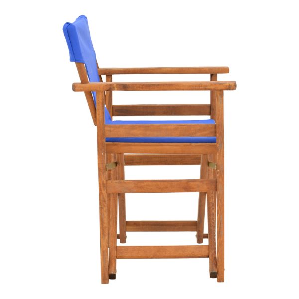 200 001101 2 6 Kompa pakoworld director's chair walnut solid beech wood and blue fabricOutdoor furniture > Garden armchairs