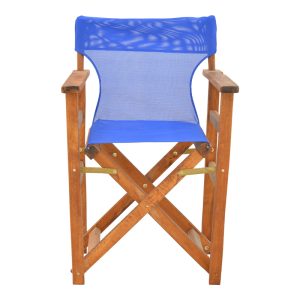 200 001101 3 6 Kompa pakoworld director's chair walnut solid beech wood and blue fabricOutdoor furniture > Garden armchairs