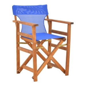 200 001101 9 Kompa pakoworld director's chair walnut solid beech wood and blue fabricOutdoor furniture > Garden armchairs
