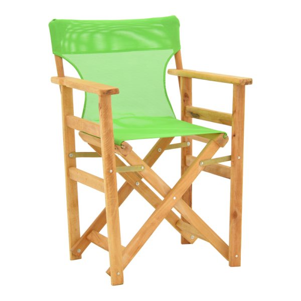 200 001106 8 Kompa pakoworld director's chair natural color solid beech wood and green fabricOutdoor furniture > Garden armchairs