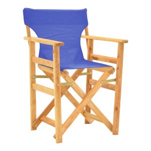 200 001108 10 Kompa pakoworld director's chair natural color solid beech wood and blue fabricOutdoor furniture > Garden armchairs