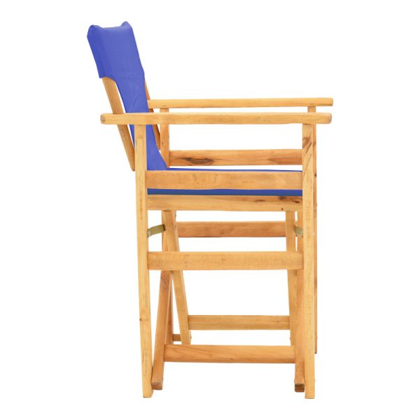 200 001108 2 7 Kompa pakoworld director's chair natural color solid beech wood and blue fabricOutdoor furniture > Garden armchairs