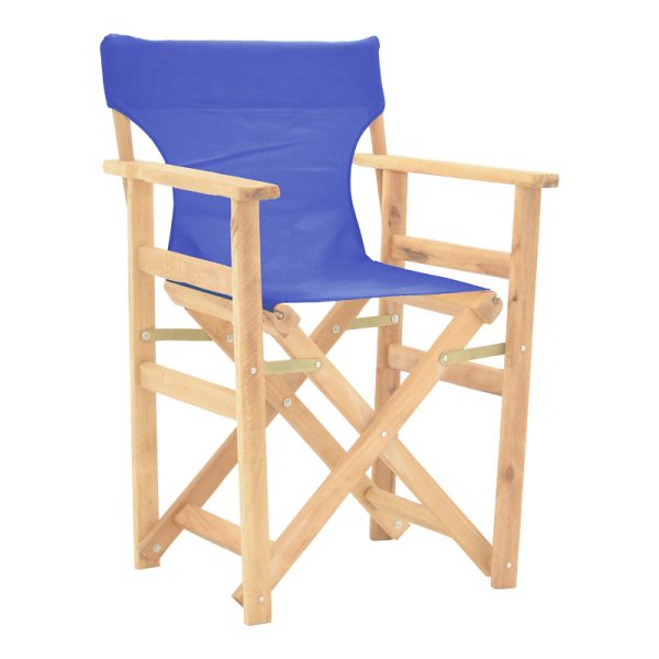 200 001115 9 Kompa pakoworld director's chair inpainted wood color solid beech wood and blue fabricOutdoor furniture > Garden armchairs
