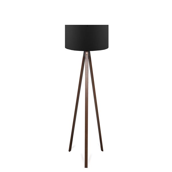 202 000002 11 Floor lamp PWL-1059 pakoworld Ε27 walnut-black D38x140cmLighting > Floor