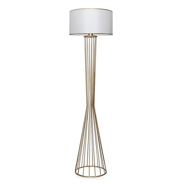202 000012 4 Floor lamp Firdo pakoworld Ε27 white-golden D38x155cmLighting > Floor