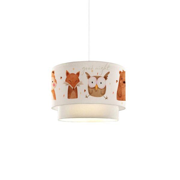 202 000078 8 Children's ceiling light PWL-1096 pakoworld E27 white-red tile D30x20cmIndoor furniture > Children's Room