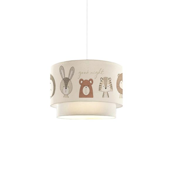 202 000079 6 Children's ceiling light PWL-1096 pakoworld E27 white-grey-brown D30x20cmIndoor furniture > Children's Room