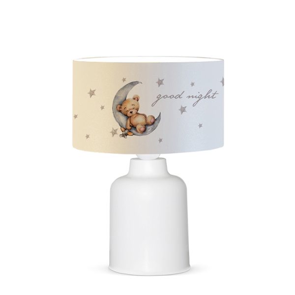 202 000082 5 Children's table lamp PWL-1099 pakoworld E27 white-gray D24x32cmIndoor furniture > Children's Room