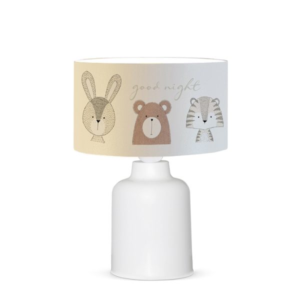 202 000083 6 Children's table lamp PWL-1099 pakoworld E27 white-gray-brown D24x32cmIndoor furniture > Children's Room