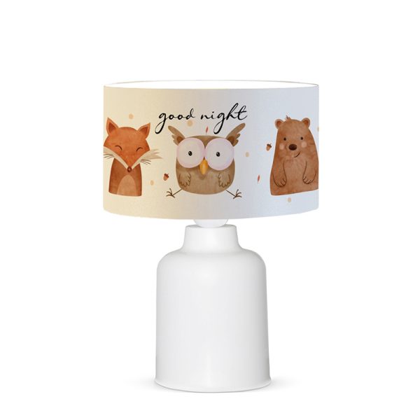 202 000084 2 Children's table lamp PWL-1099 pakoworld E27 red tile-white-gray D24x32cmIndoor furniture > Children's Room