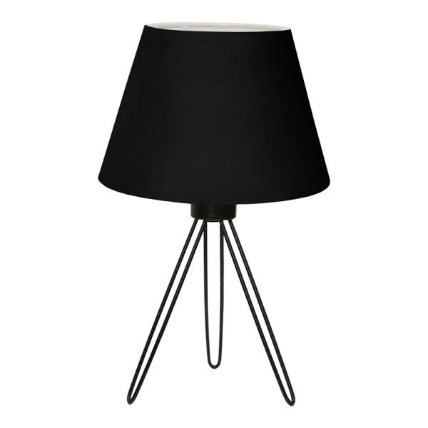 202 000127 4 Table lamp Sherini pakoworld metal and fabric in black color 22x22x33cmLighting > Table