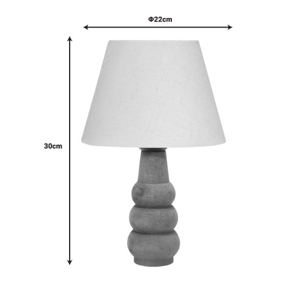 202 000128 2 6 Cabini pakoworld table lamp beech wood and fabric in cream color 22x22x30cmLighting > Table