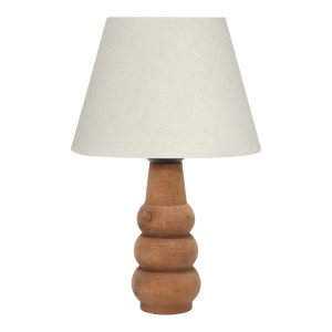 202 000128 7 Cabini pakoworld table lamp beech wood and fabric in cream color 22x22x30cmLighting > Table