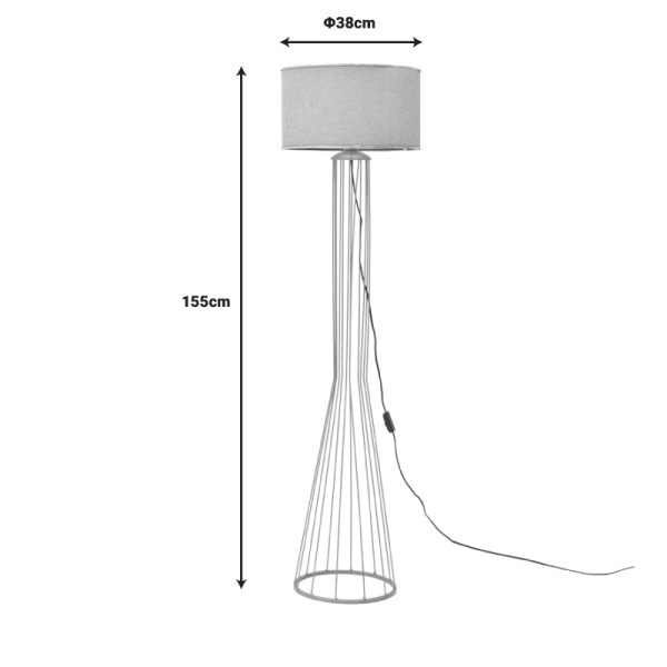 202 000135 2 3 Floor lamp Firdo pakoworld E27 golden-beige D38x155cmLighting > Floor