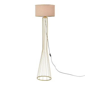 202 000135 4 Floor lamp Firdo pakoworld E27 golden-beige D38x155cmLighting > Floor