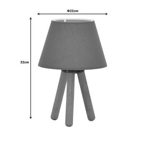 202 000156 3 6 Table lamp PWL-1071 pakoworld Ε27 grey-walnut D22x32cmLighting > Table