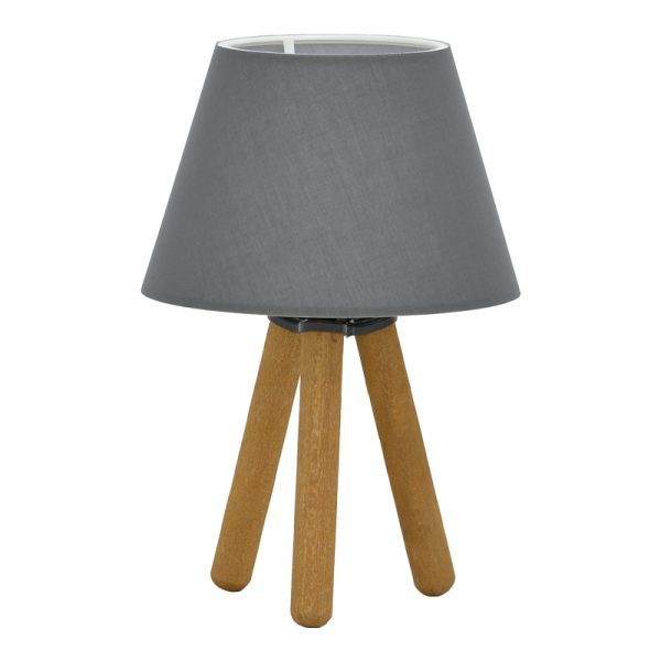 202 000156 8 Table lamp PWL-1071 pakoworld Ε27 grey-walnut D22x32cmLighting > Table