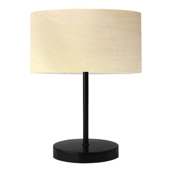 202 000158 2 Roojee pakoworld E27 table lamp in beige-black shade D24x37cmLighting > Table