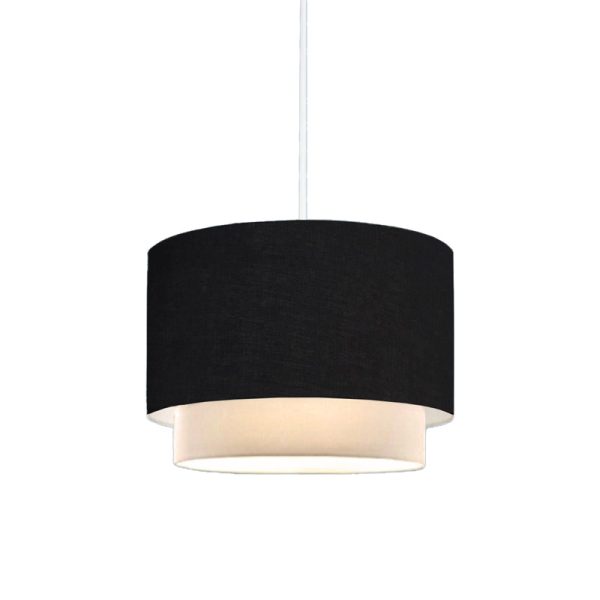 202 000165 1 Tachi pakoworld E27 ceiling lamp in black-cream shade D30x20cmLighting > Ceiling