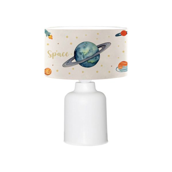 202 000178 1 Children's table lamp Saturn pakoworld multi-colored-white D24x32cmIndoor furniture > Children's Room