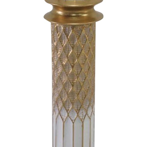 209 000006 2 4 Decorative vase Sammy Inart metal in gold and white shade D15.2x88.4cmDecoration > Decorations