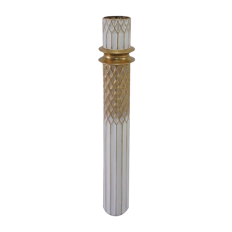 209 000006 7 Decorative vase Sammy Inart metal in gold and white shade D15.2x88.4cmDecoration > Decorations