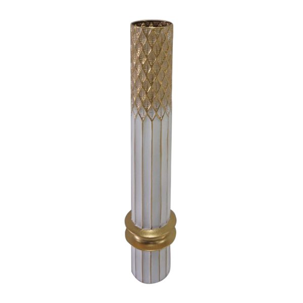 209 000007 6 Bruna Inart decorative vase metal in gold and white shade D15.2x76.5cmDecoration > Decorations