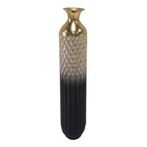 209 000008 10 Decorative vase Onna Inart metal in gold and black shade D15.7x80.6cmDecoration > Decorations
