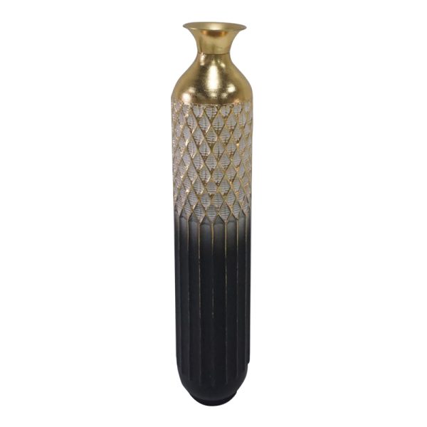 209 000008 10 Decorative vase Onna Inart metal in gold and black shade D15.7x80.6cmDecoration > Decorations