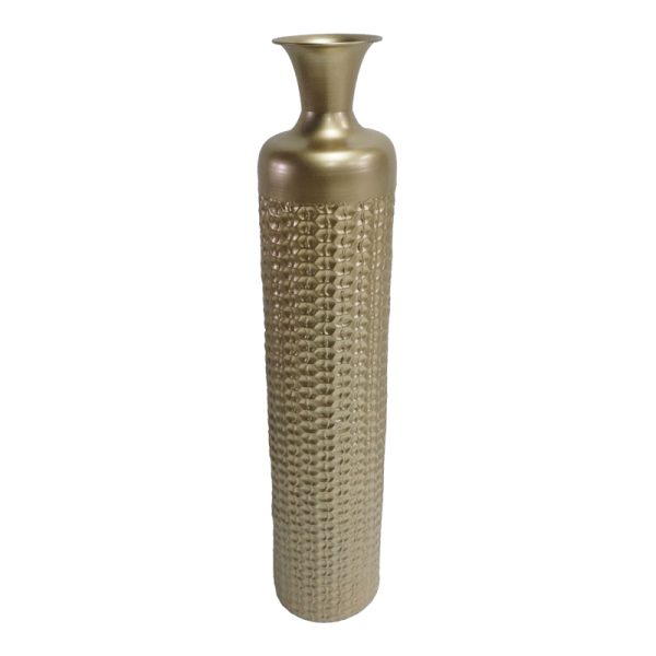209 000018 6 Decorative vase Perikl Inart metal in gold color D19.7x96.5cmDecoration > Decorations