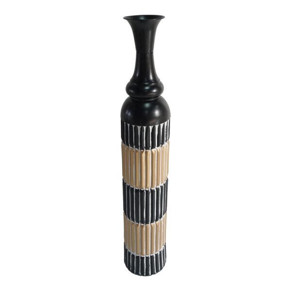 209 000022 2 Decorative vase Thund Inart metal in black and natural shade D15.9x88.9cmDecoration > Decorations
