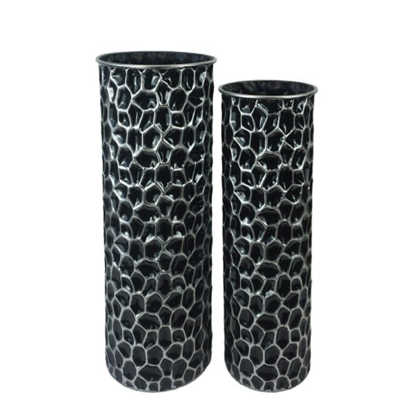 209 000026 5 Phob Inart decorative vase set of 2 metal in black shadeDecoration > Decorations