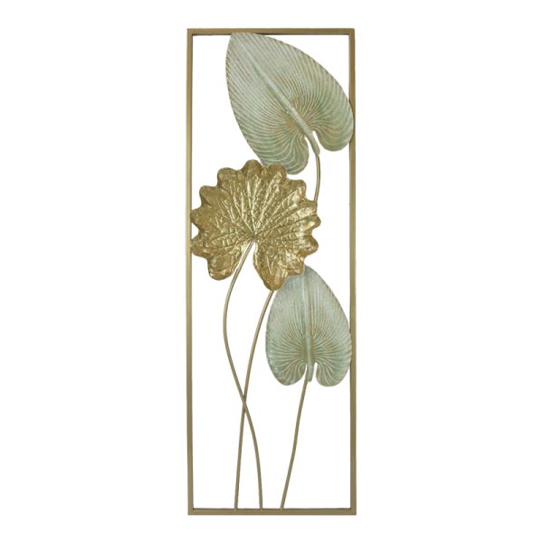 209 000032 7 Wall decoration Tropana II Inart metal in gold and white shade 31x2.5x90.2cmDecoration > Decorations > Wall Decorations