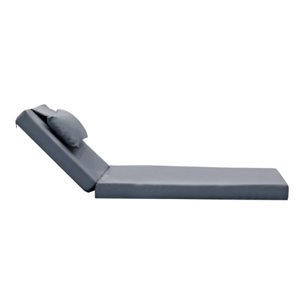 211 000023 2 3 Lounger sunbed Sadie pakoworld fabric grey 65x185x15cmOutdoor furniture > Sunbed cushions