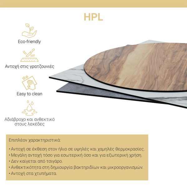 215 000001 2 7 Table surface Fervor pakoworld HPL ivory D60cm 12mm thickProfessional furniture > Table Tops
