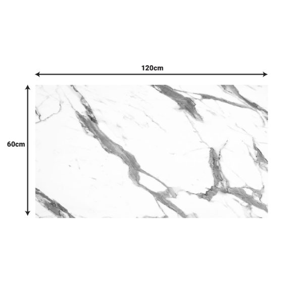 215 000044 3 Table top Melody pakoworld HPL white marble 69x120cm 12mm thickProfessional furniture > Table Tops