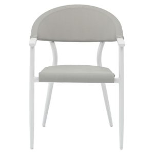216 000002 3 3 Armchair Pino pakoworld aluminum white-textilene grayOutdoor furniture > Garden armchairs
