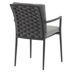 216 000009 2 2 Armchair Moritz pakoworld aluminum anthracite rope-grey cushionOutdoor furniture > Garden armchairs