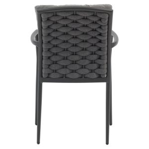 216 000009 4 2 Armchair Moritz pakoworld aluminum anthracite rope-grey cushionOutdoor furniture > Garden armchairs